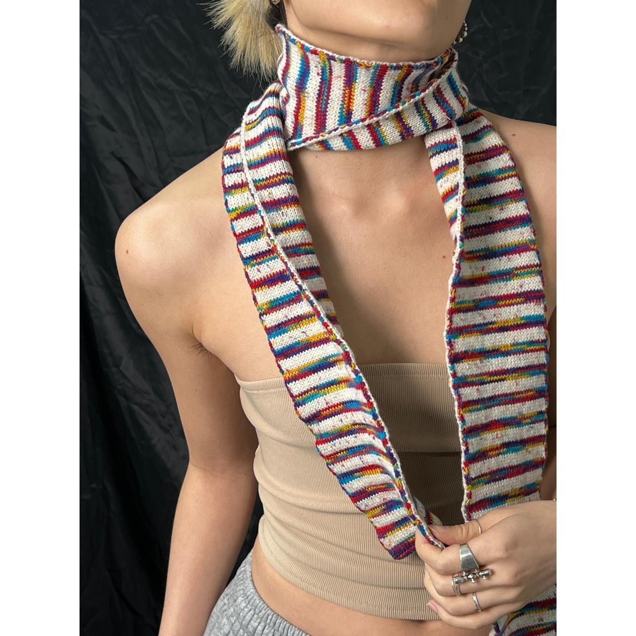 Japanese Brand Rare Vtg Striped Scarf OS Multicolor Size ONE SIZE - 5 Thumbnail