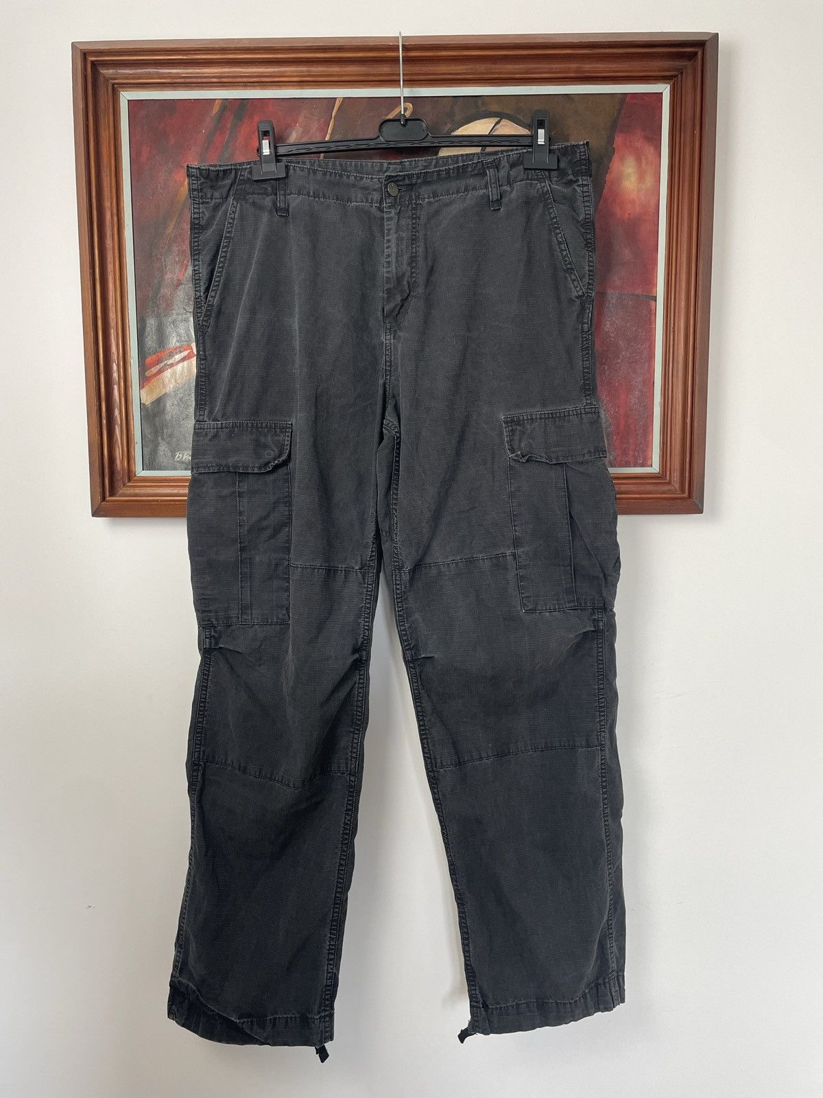 Carhartt Distressed Washed Carhartt Cargo Pant Vintage Workwear Hype Size US 38 / EU 54 - 2 Thumbnail
