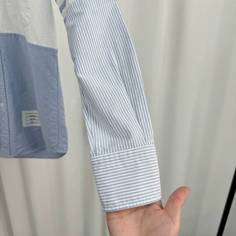 Thom Browne Thom Browne size1 White and blue four-bar shirt Size US S / EU 44-46 / 1 - 4 Thumbnail