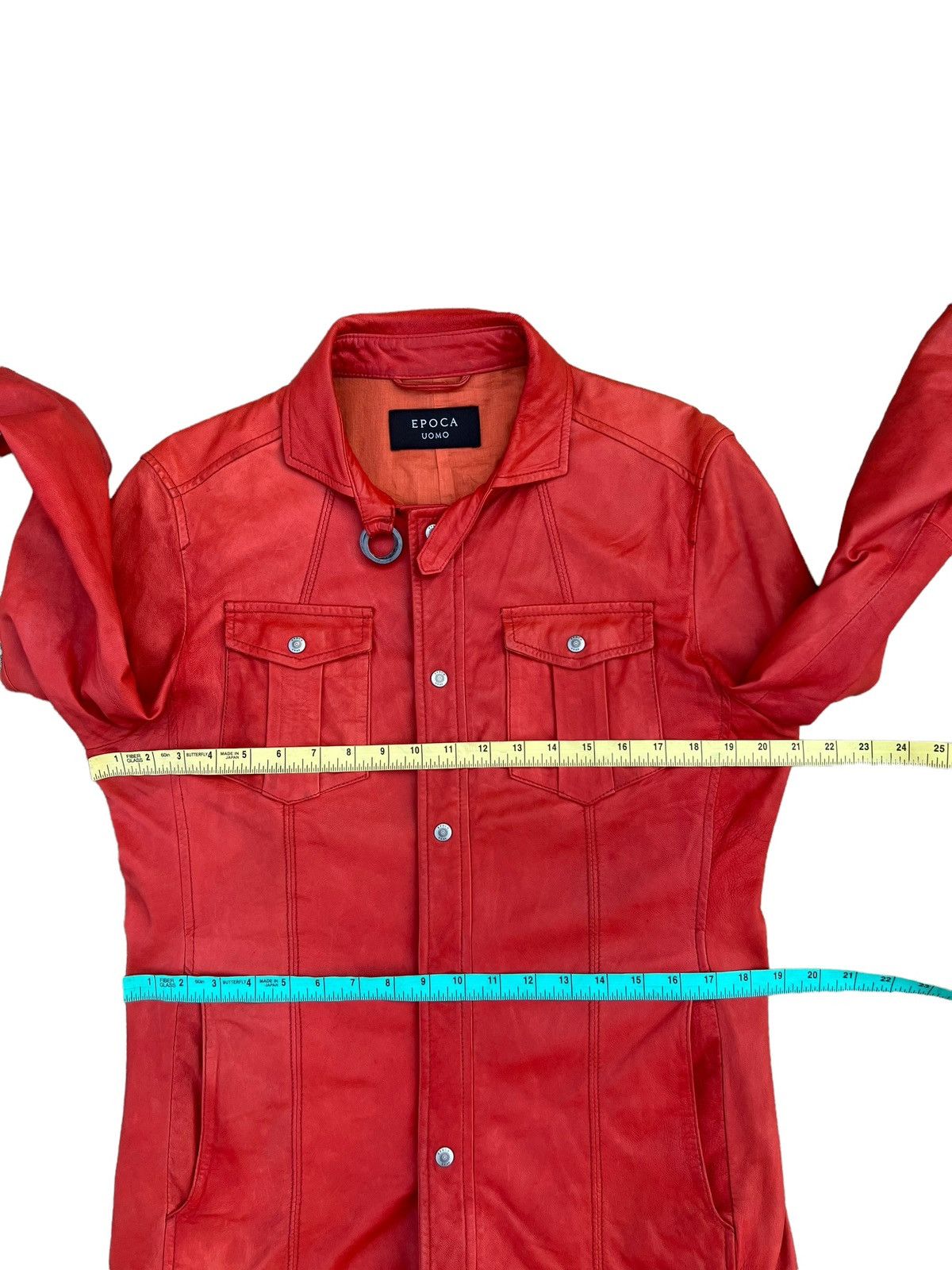 Leather Epoca Uomo Japan Patina Sheep Leather Four Pocket Shirt Size US M / EU 48-50 / 2 - 3 Thumbnail