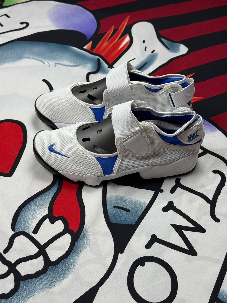 Nike Nike Air Rifts White Royal Blue and Black Trainers Size US 6 / IT 36 - 2 Thumbnail