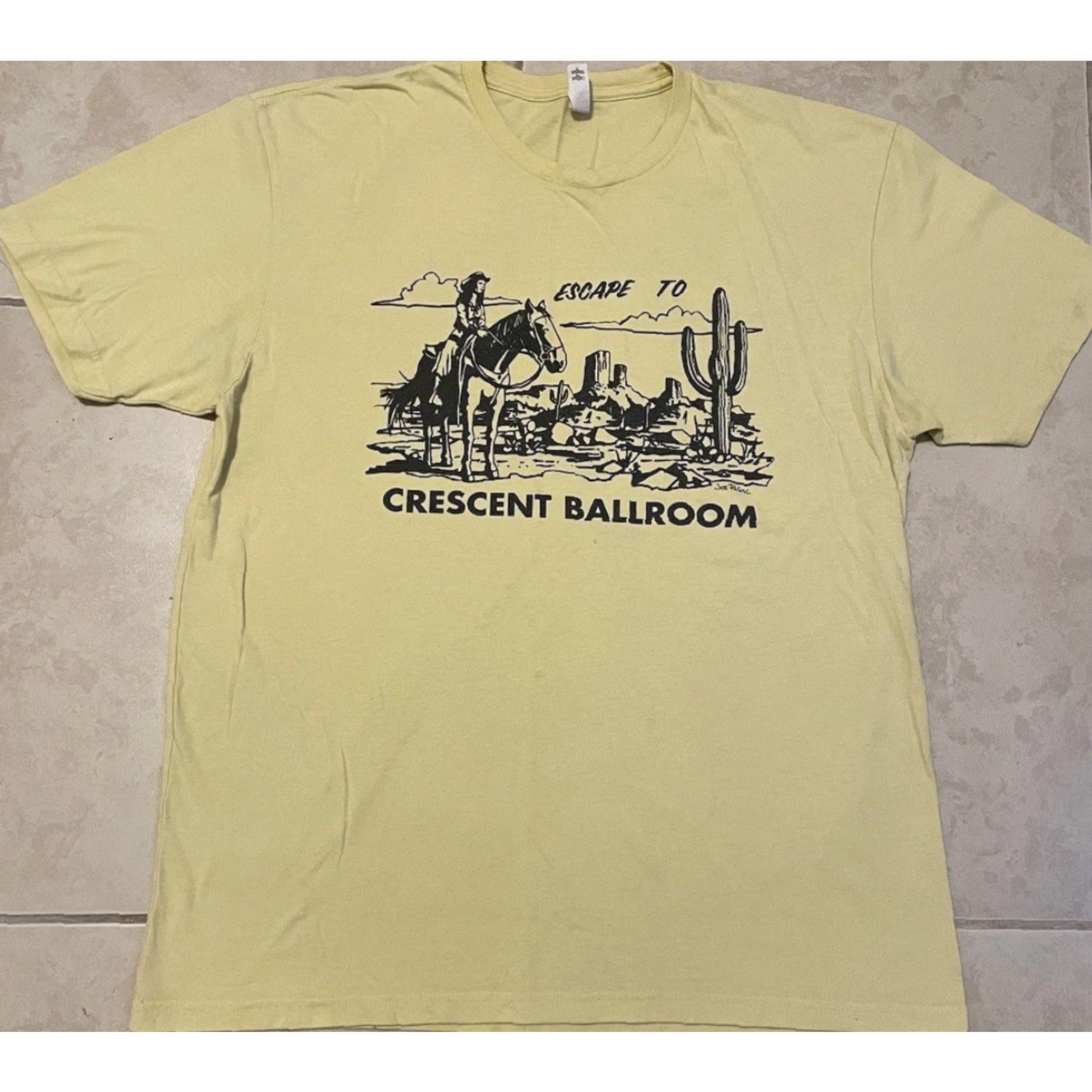 Vintage VINTAGE Crescent Ballroom Faded shirt XL Arizona Bar Cactus Beer Biker Grunge Y2K Cowboy Rock/Harley 80s Yellow T-Shirt Mens Size US XL / EU 56 / 4 - 2 Thumbnail