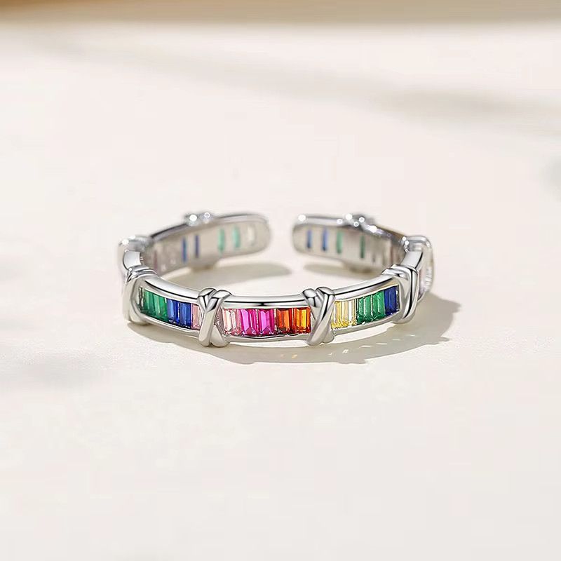 Colorful Stone Lines Ring