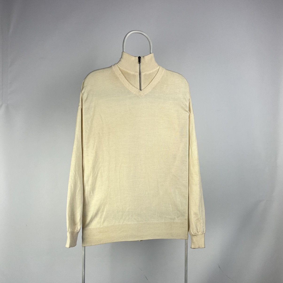 Versace Gianni Versace Sweater Turtleneck zip Lana Wool size XLarge Size US XL / EU 56 / 4 - 1 Thumbnail