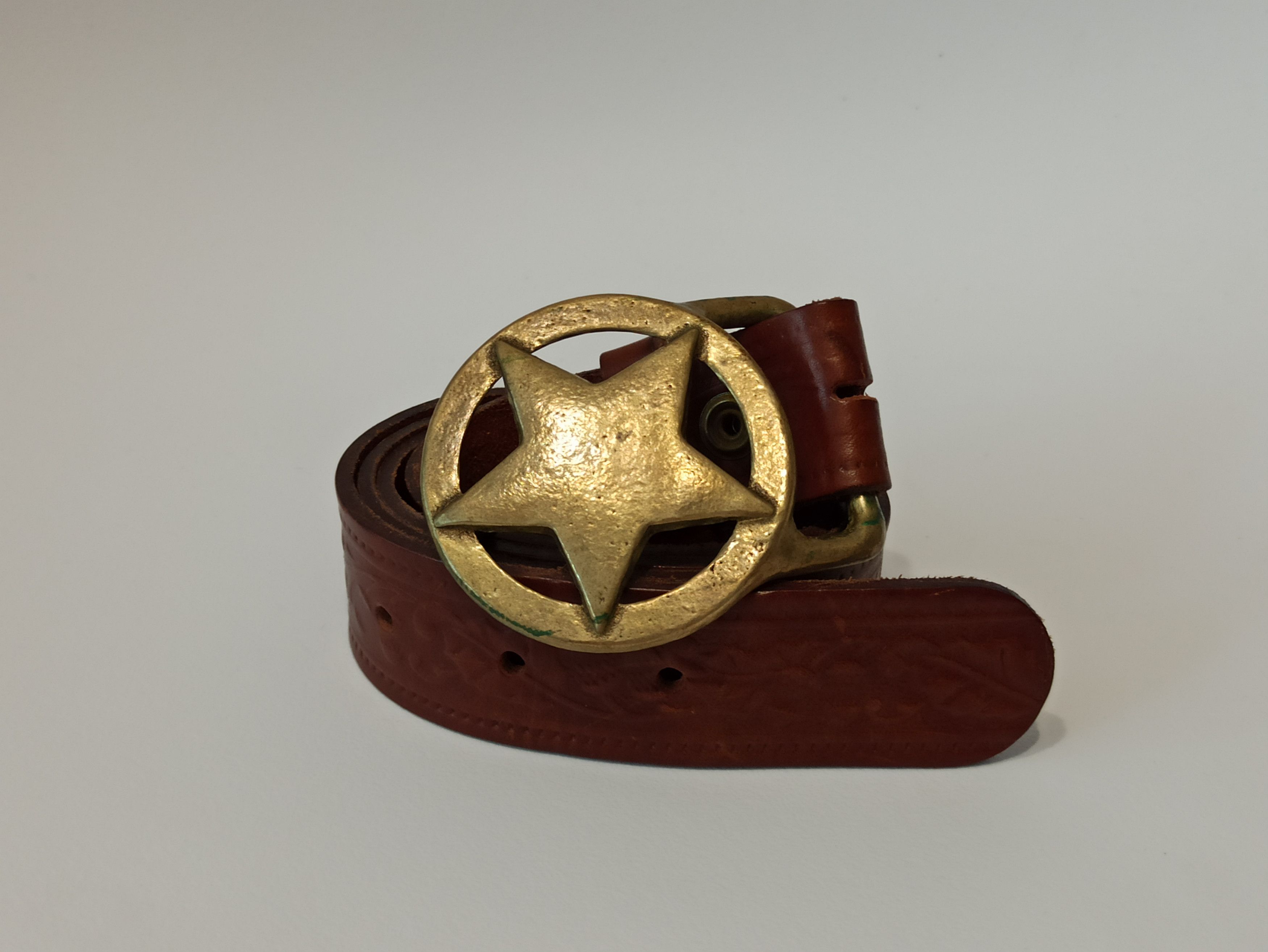 Vintage Solid Brass Sheriff Star Vintage Belt Size ONE SIZE - 1 Thumbnail