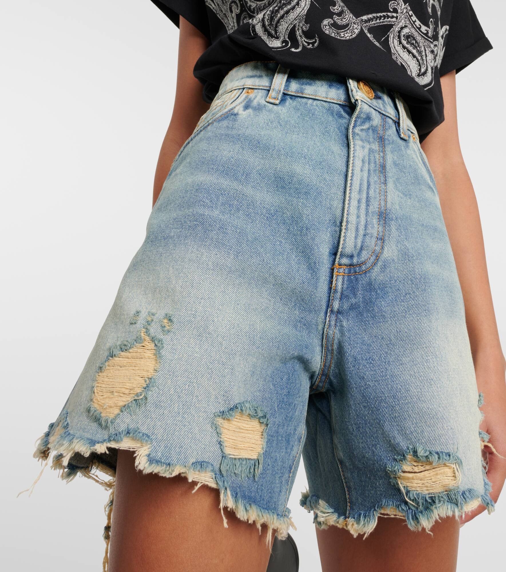 Balmain o1y0625 Denim Short in Blue Size 27" / US 4 / IT 40 - 2 Thumbnail