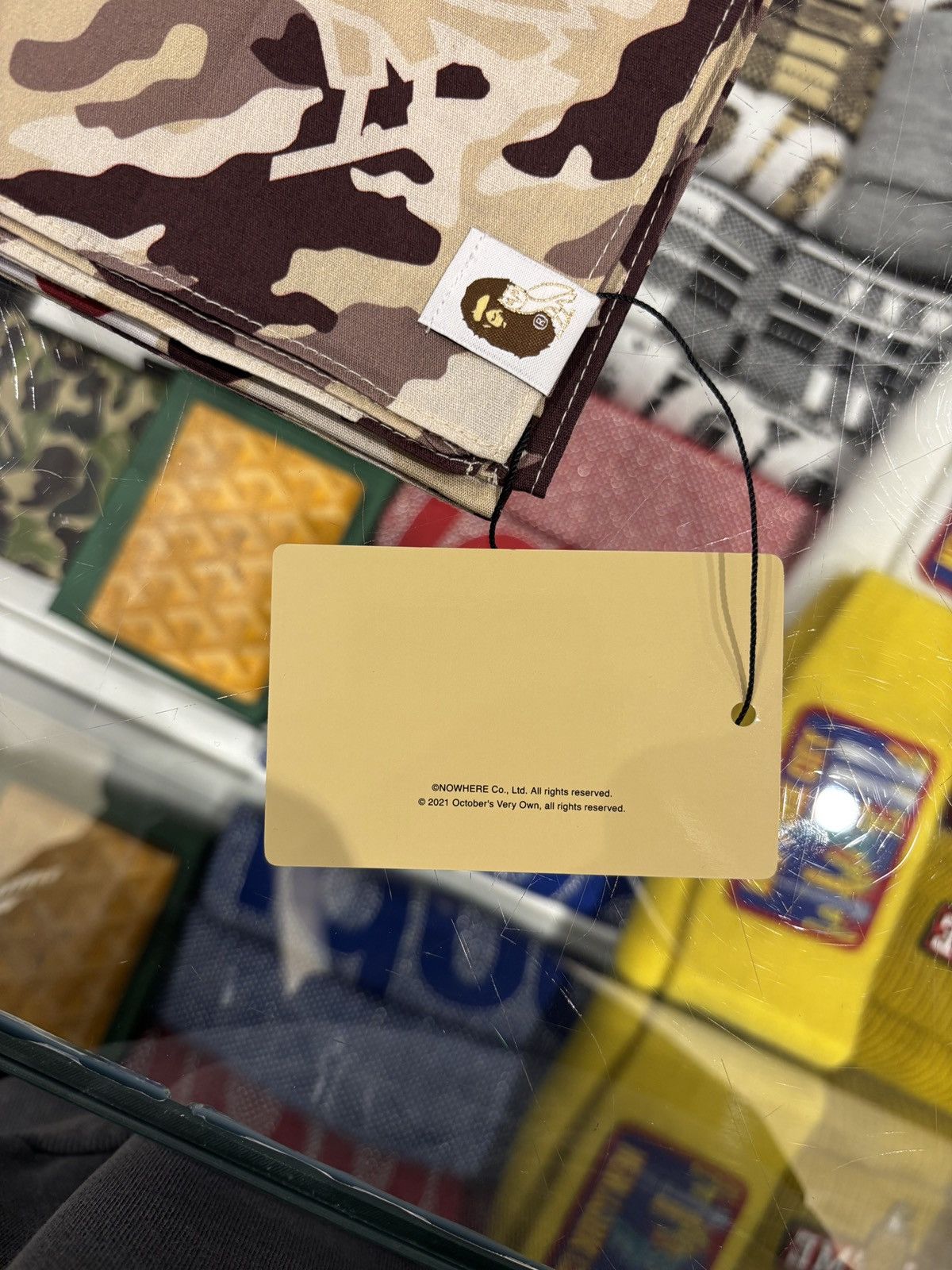 Bape × October's Very Own BAPE x OVO Woodland Camo Shark Bandana Beige Size ONE SIZE - 4 Thumbnail