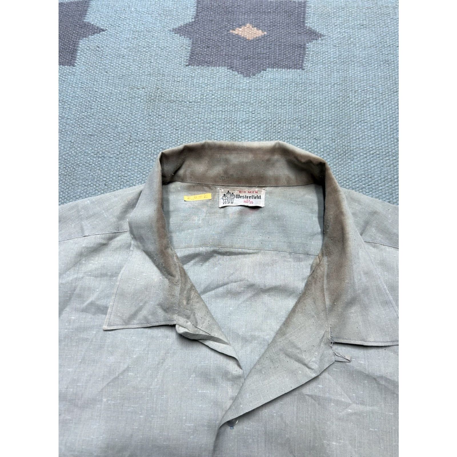 Vintage VINTAGE Rare 60s Shirt Button-Up Short Sleeve Rockabilly 3XL Gray Collared Size US XXL / EU 58 / 5 - 7 Thumbnail
