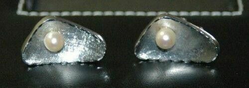 Sterling Silver Cultured Pearl Cufflinks