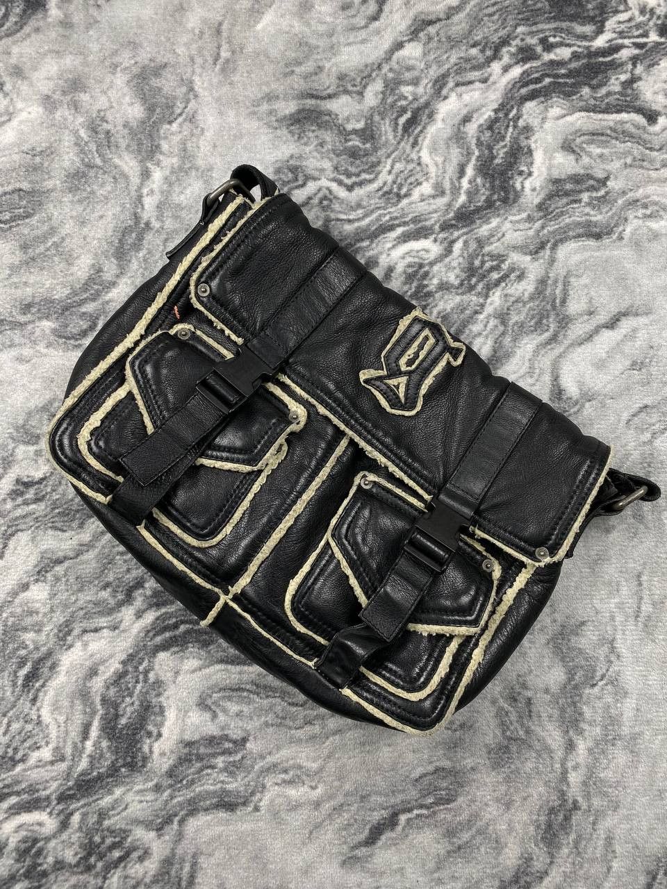 Vintage Gilliano Leather Shoulder Bag 90s Black