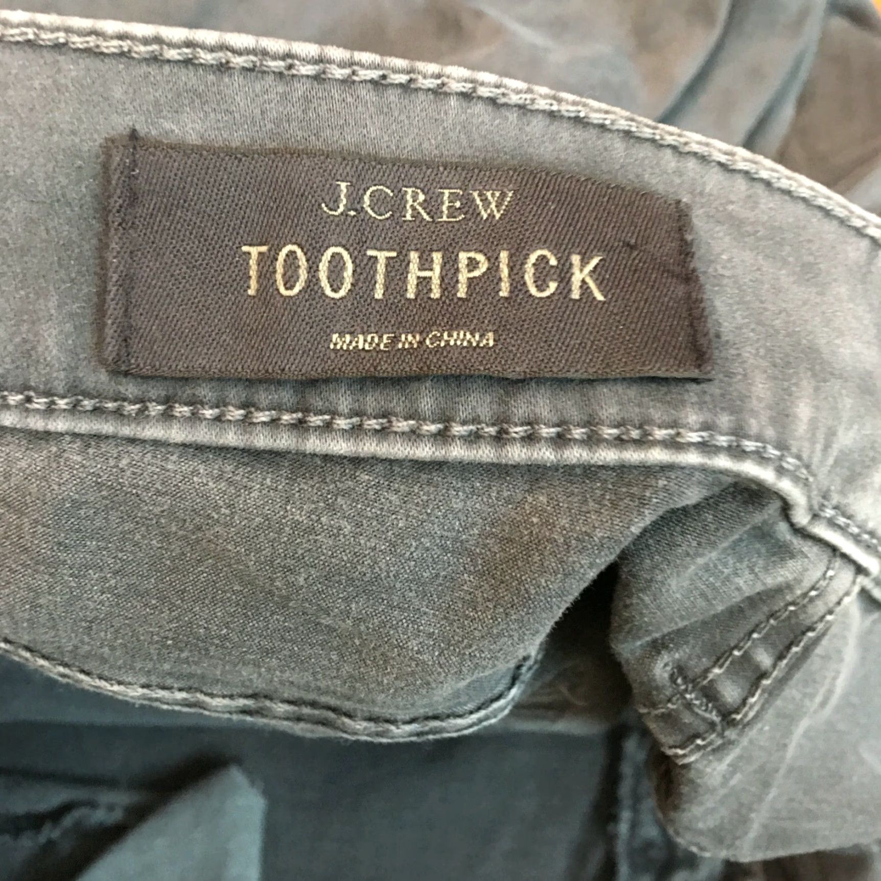 Denime VINTAGE J Crew Toothpick Womens Casual Skinny Leg Stretch Black Denim Jeans Size 30 Size 30" / US 8 / IT 44 - 7 Thumbnail