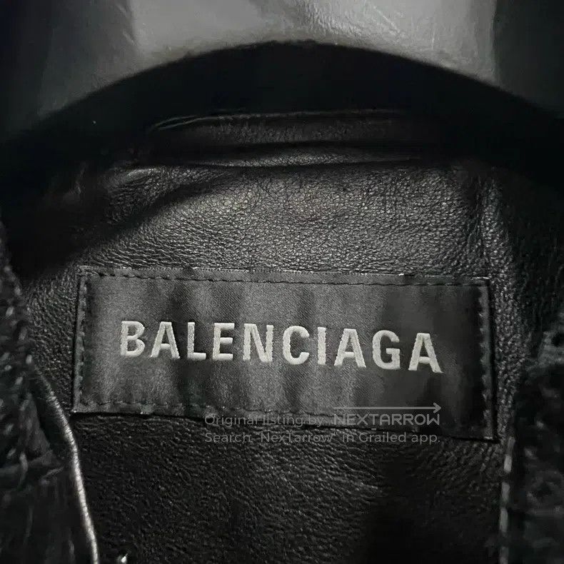 Balenciaga Balenciaga Black Embroidered Logo Leather Jacket Size US M / EU 48-50 / 2 - 5 Thumbnail