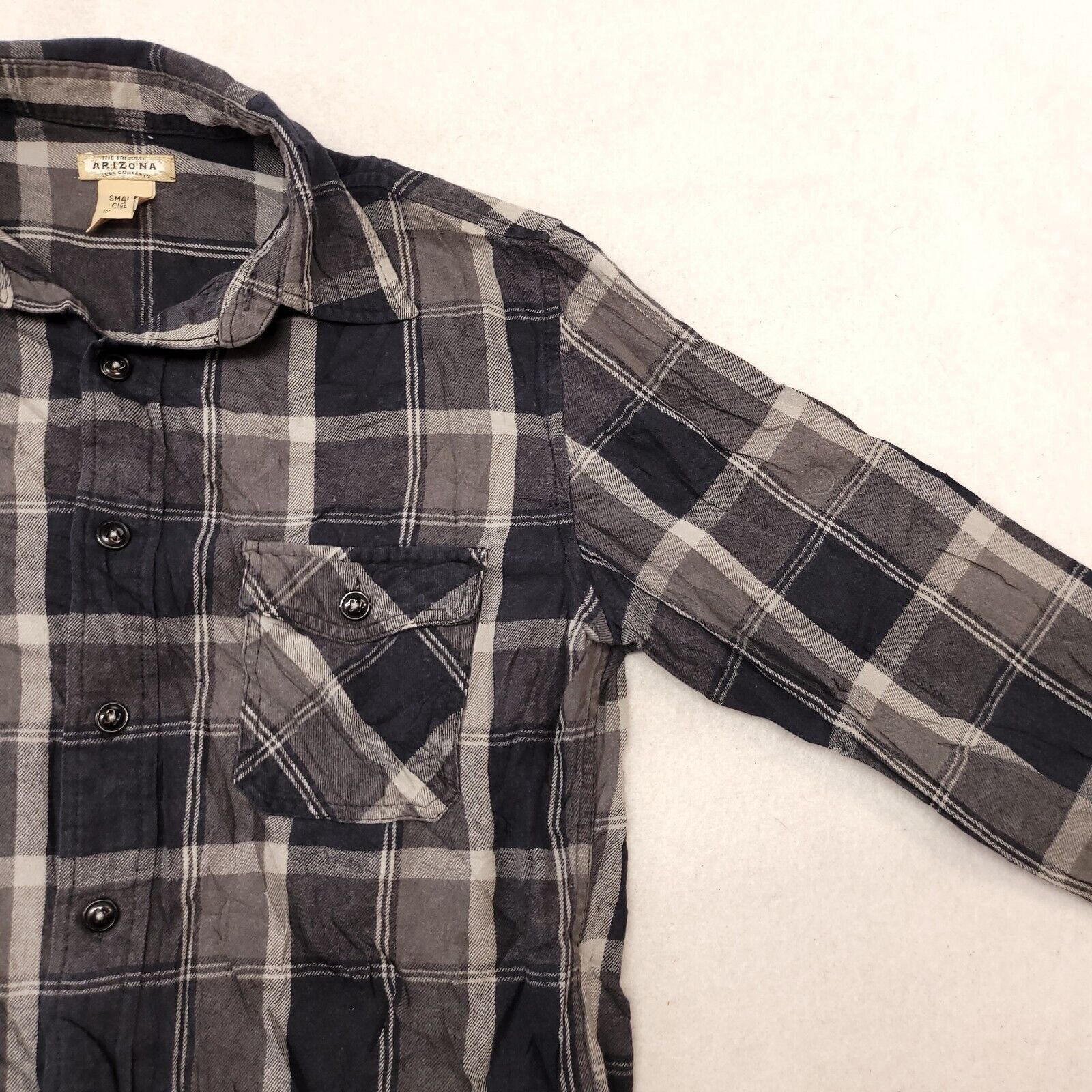 Arizona Jean Co. Arizona Jean Co Gingham Flannel Shirt Mens Size Small S Gray Size US S / EU 44-46 / 1 - 5 Thumbnail