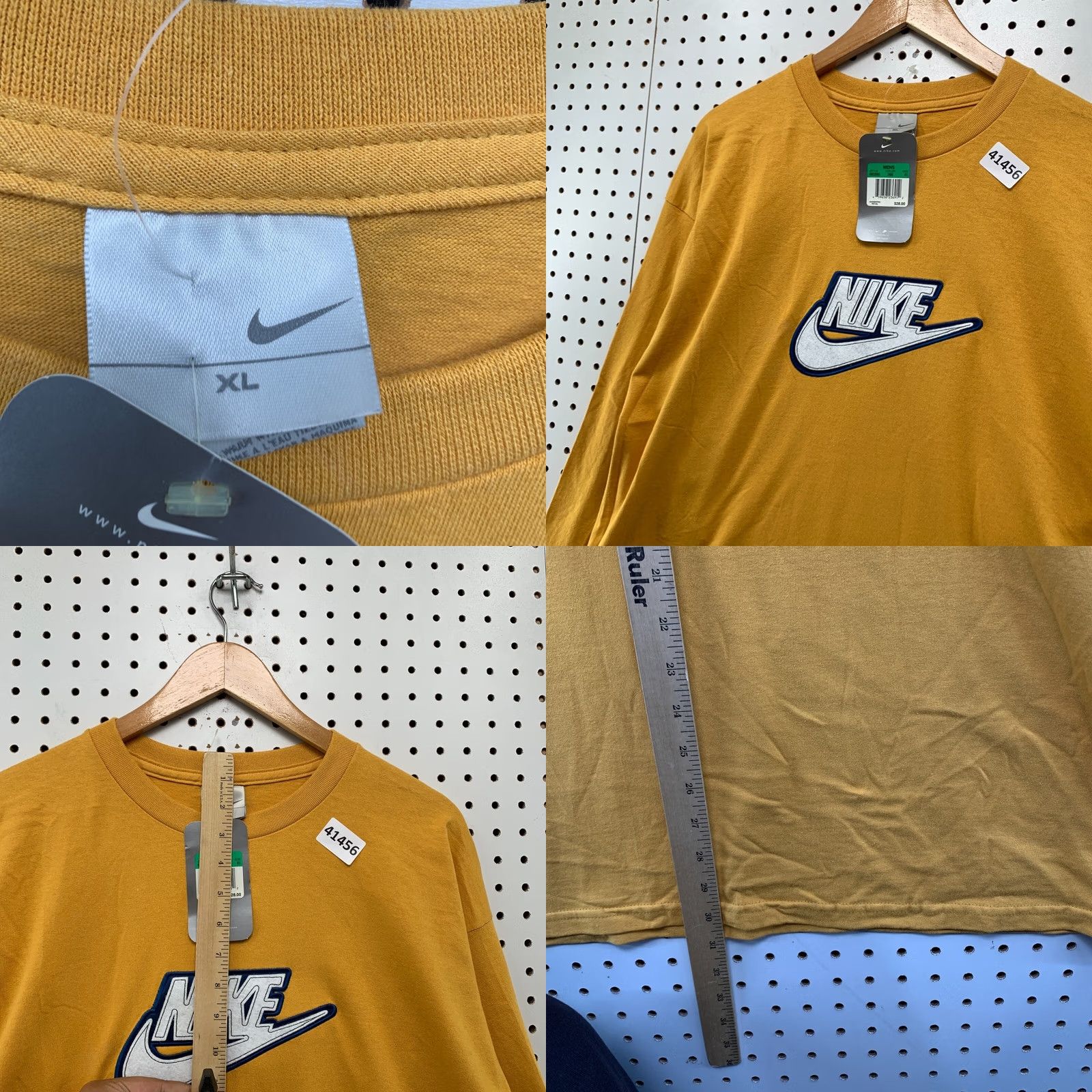 Nike VINTAGE Nike Shirt Mens XL Yellow Long Sleeve Embroidered SpellOut NEW Size US XL / EU 56 / 4 - 9 Thumbnail