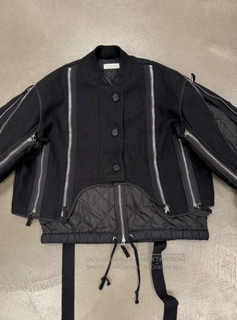 Dries Van Noten backzip double layer bomber jacket.