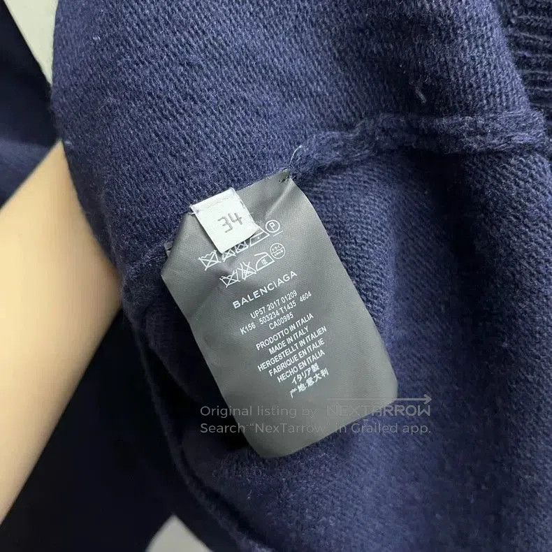 Balenciaga Balenciaga Navy Wool Logo Sweater. Size US S / EU 44-46 / 1 - 3 Thumbnail