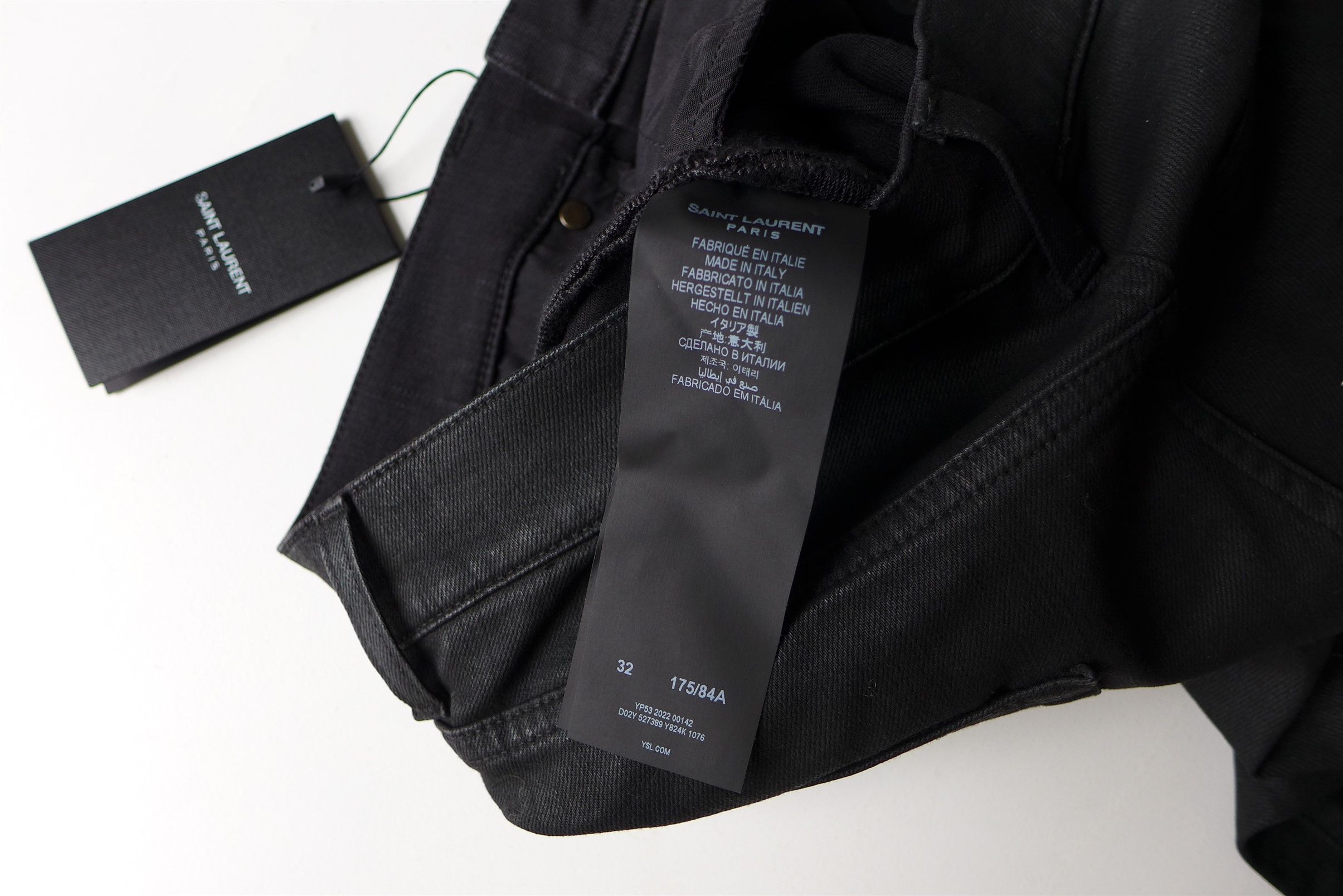 Saint Laurent Paris Saint Laurent D02 Jeans -- Coated Black Denim Size US 32 / EU 48 - 15 Thumbnail