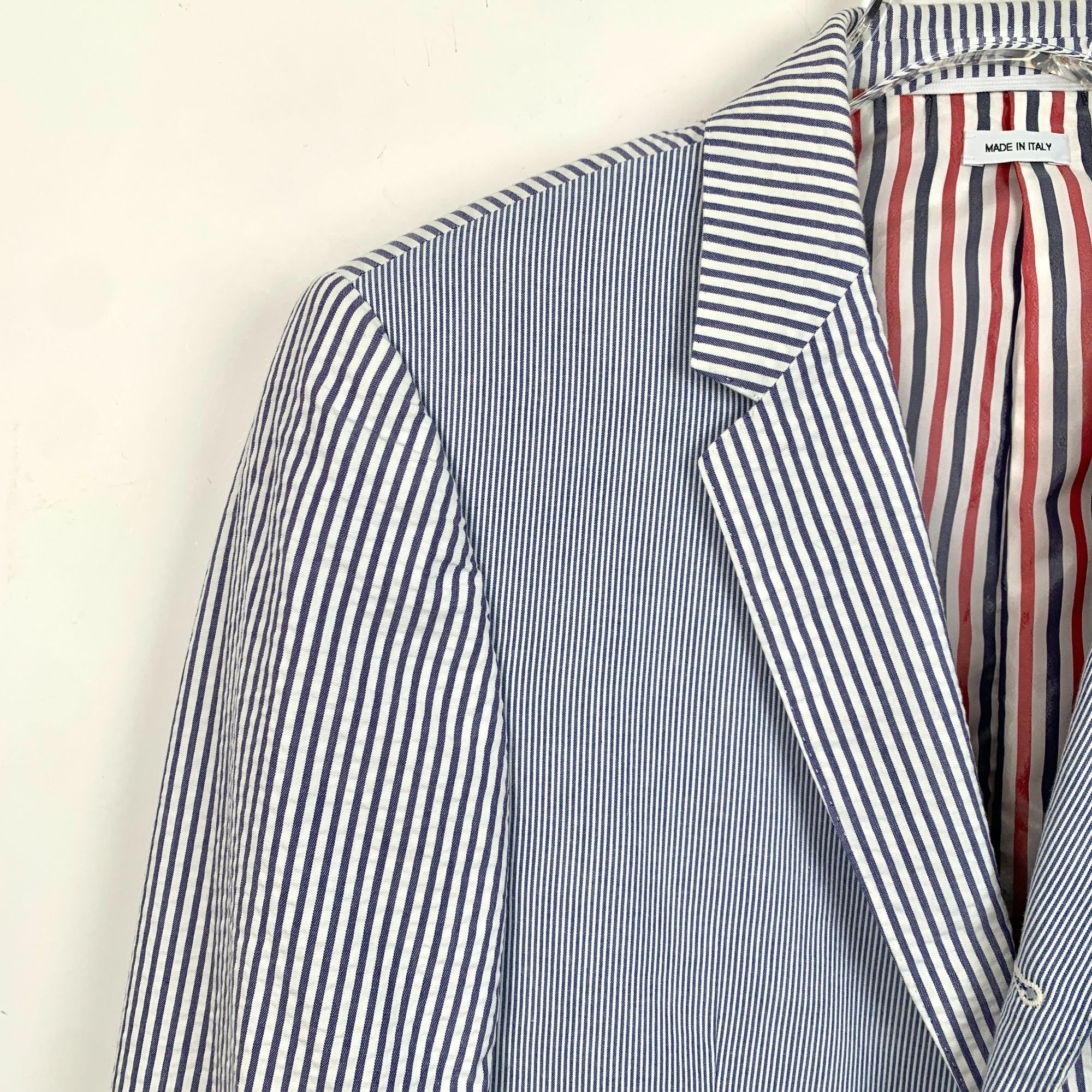 Thom Browne Thom Browne Mens Striped Blazer Size 1 Classic Fit Blue & Wh Size US S / EU 44-46 / 1 - 3 Thumbnail