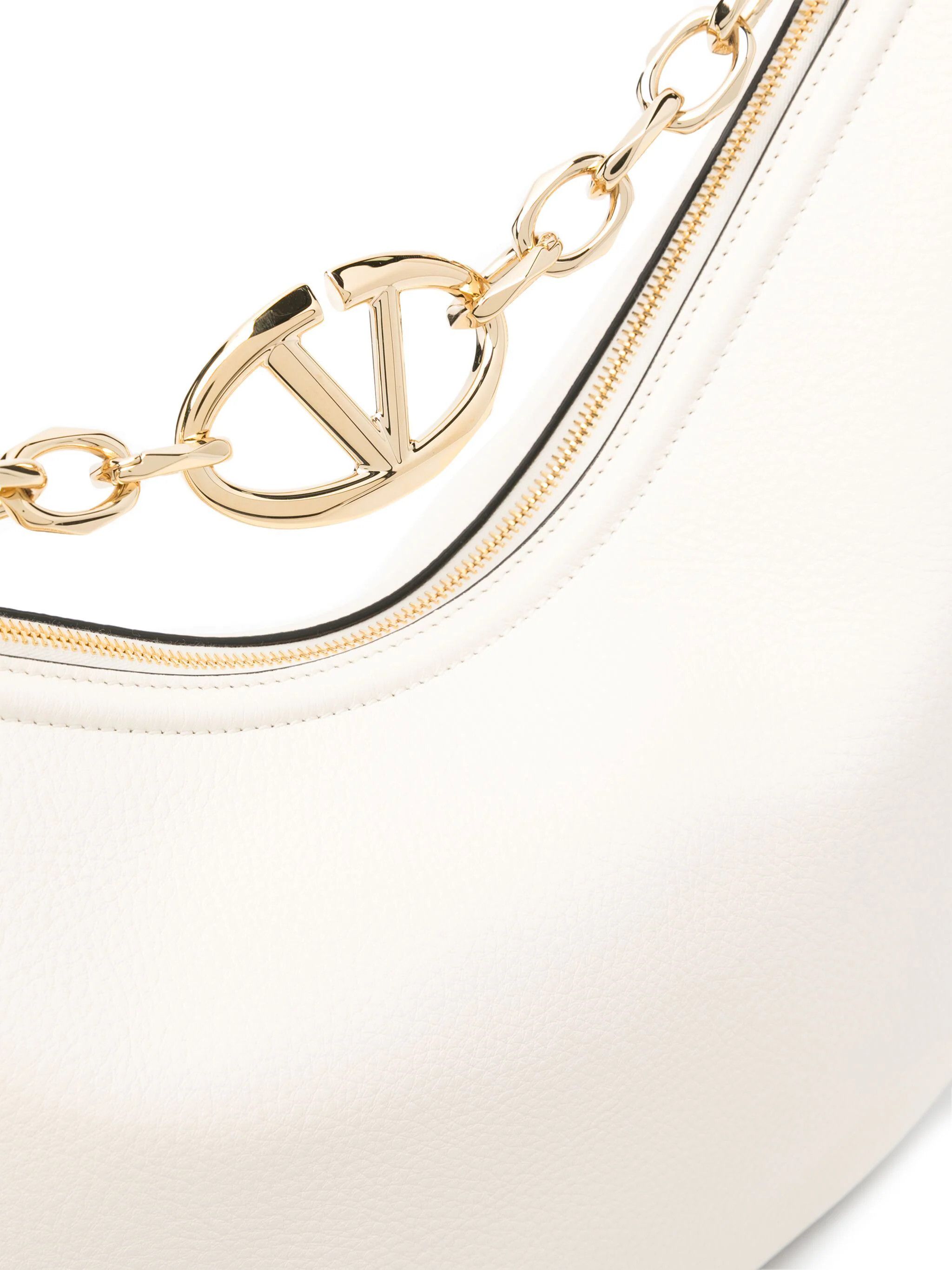 Valentino o1s22i1n0924 Size: OS / Medium Vlogo Moon Hobo Bag in White Size ONE SIZE - 4 Thumbnail