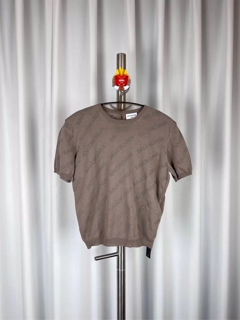 Balenciaga Full printed logo barrage knitted short sleeve
