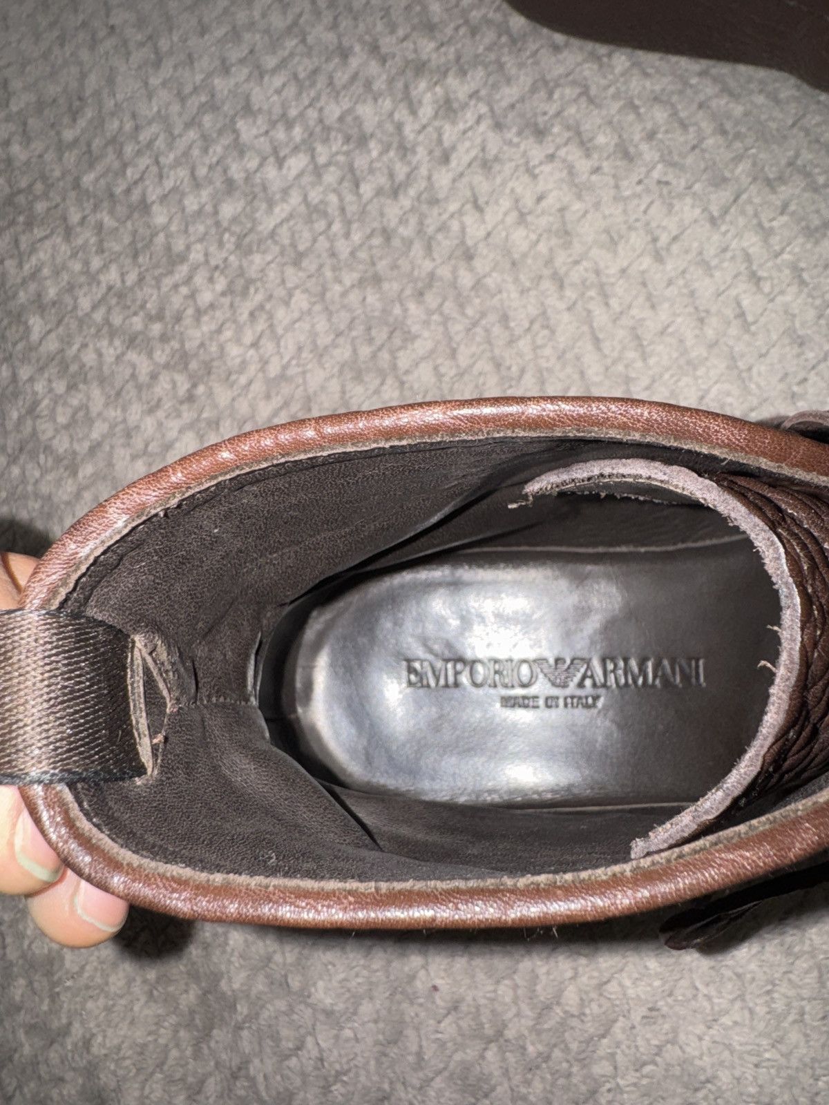 Emporio Armani 2000’s emporio armani grained leather straps boots Size US 9 / EU 42 - 5 Thumbnail