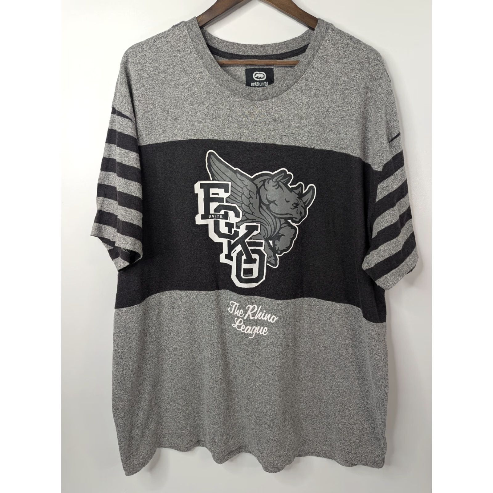 Ecko Unltd. VINTAGE Ecko Unltd T-Shirt Gray 3XL Logo Rhino Short Sleeve Tee Streetwear Mens Shirt Size US XXL / EU 58 / 5 - 2 Thumbnail