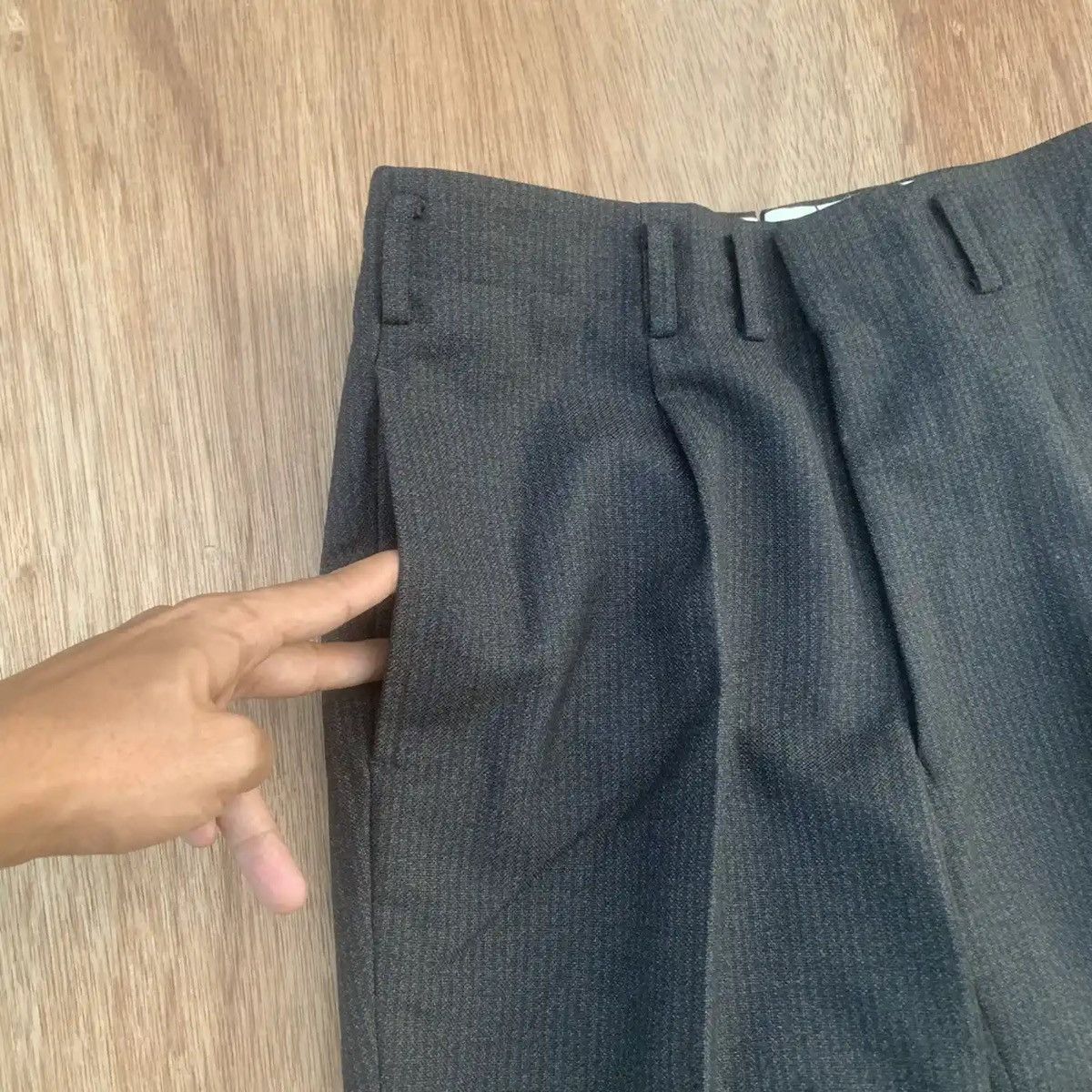 Round Two × Vintage 🍁 SALE 🍁 GABARDINE TROUSERS BLANK TALON RARE PANTS Size US 27 - 6 Thumbnail