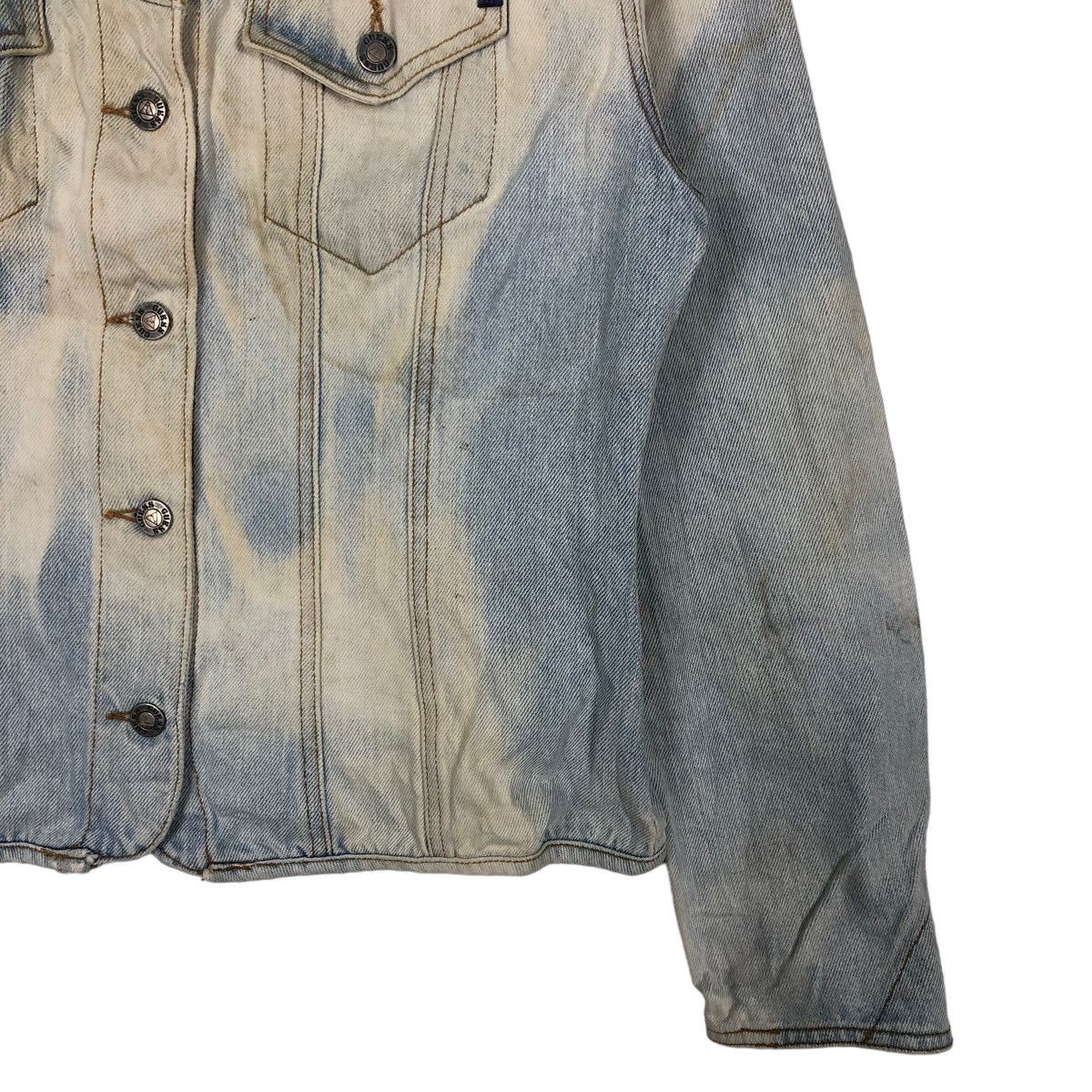 Guess 🔥90’s Cropped Biker Trucker Denim Jacket Guess USA AcidWash Size US L / EU 52-54 / 3 - 5 Thumbnail