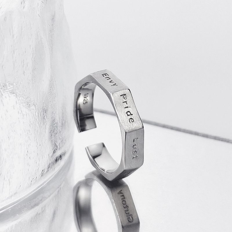 Jewelry Punk Jewelry Rings Open Size Chrome Ring (Size 7-13) Size ONE SIZE - 2 Thumbnail