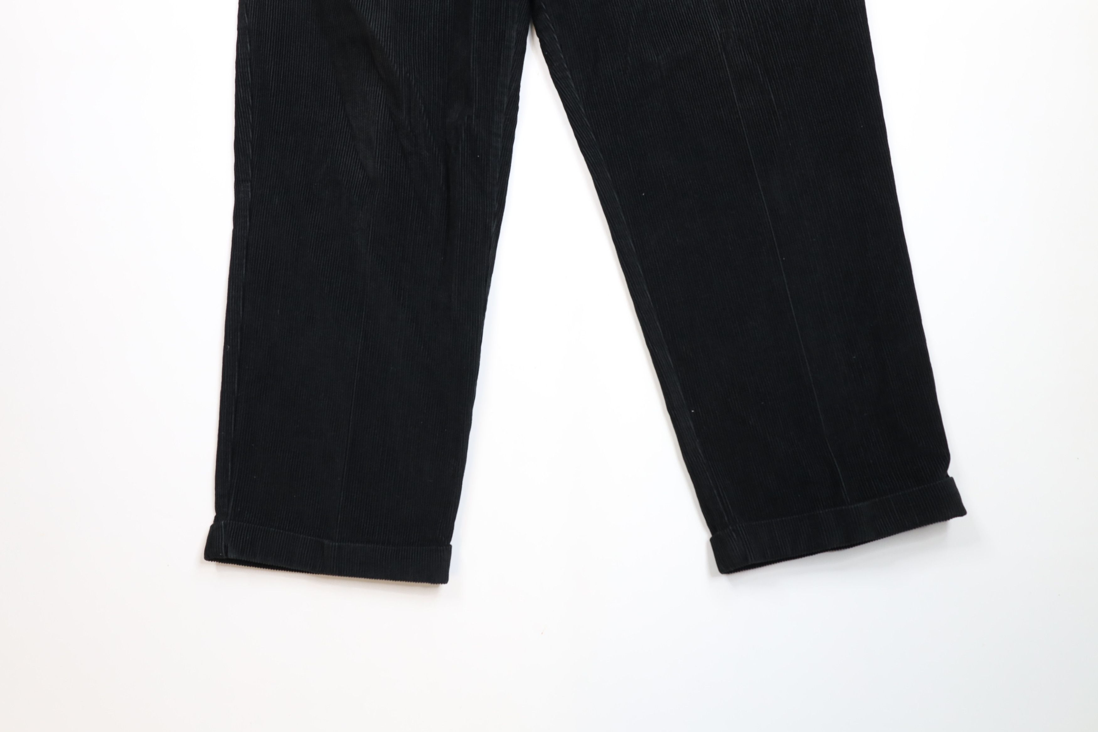 Vintage Vintage 90s Streetwear Cuffed Wide Leg Corduroy Pants Black Size US 38 / EU 54 - 4 Thumbnail