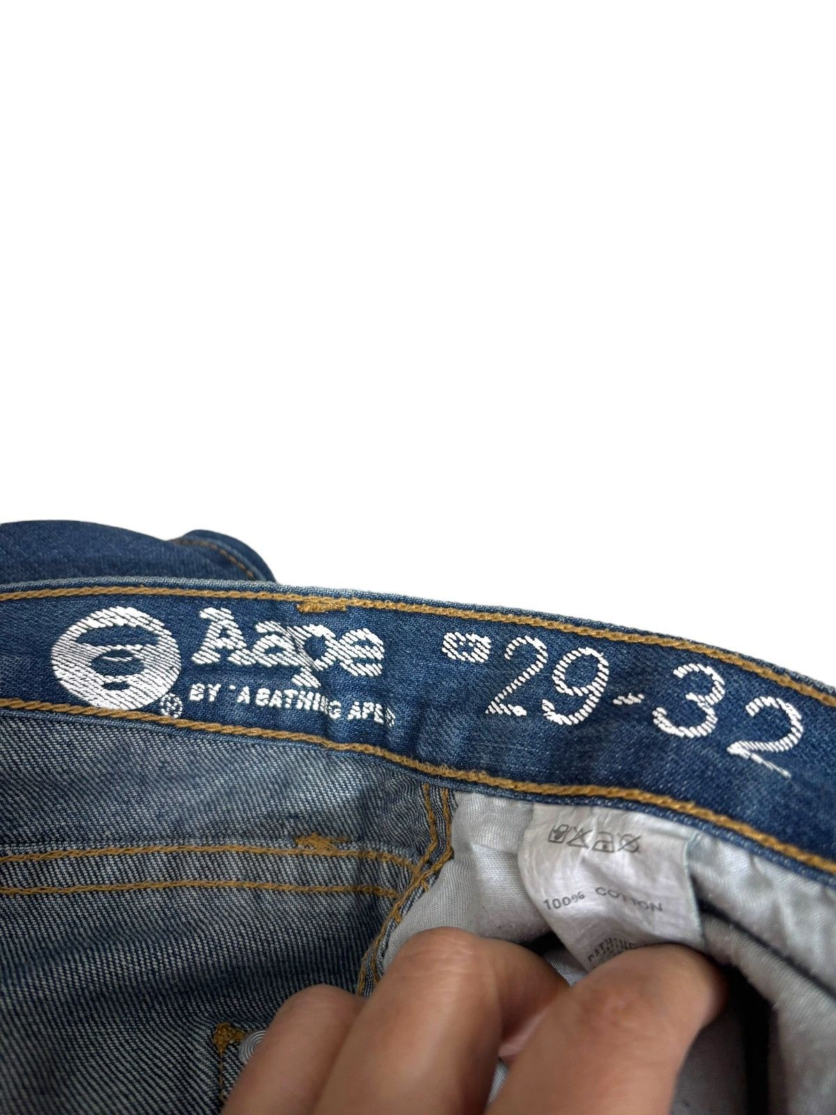 Aape × Bape × Wrangler Rare Aape Bape x Wrangler Loose Denim Jeans Size US 30 / EU 46 - 12 Thumbnail