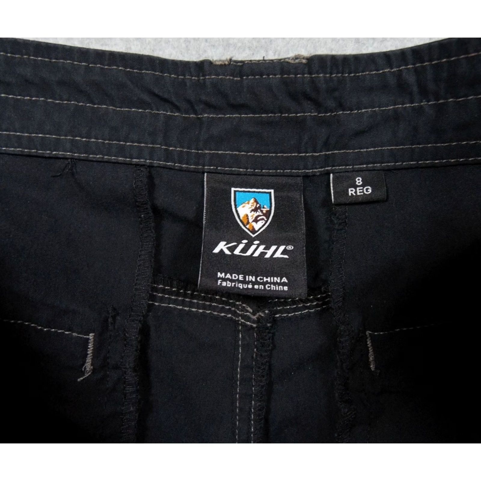 Vintage Kuhl Pants Womens 8 Black Cargo Pockets Stretch Roll Up Leg Vintage Patina Dye Pants Size 30" / US 8 / IT 44 - 7 Thumbnail