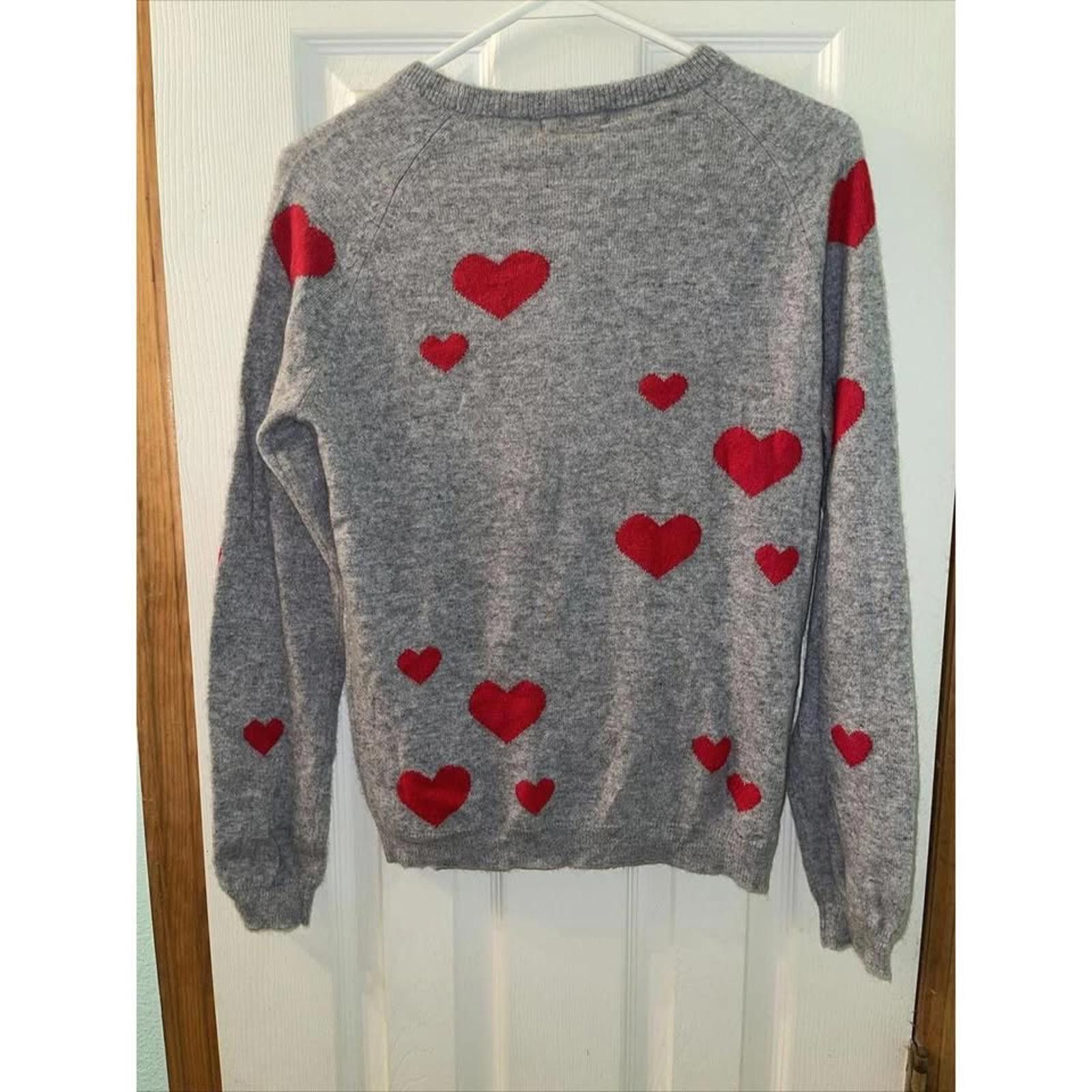 Other Philosophy Cashmere Heart Sweater - Gray & Red Size S / US 4 / IT 40 - 5 Thumbnail