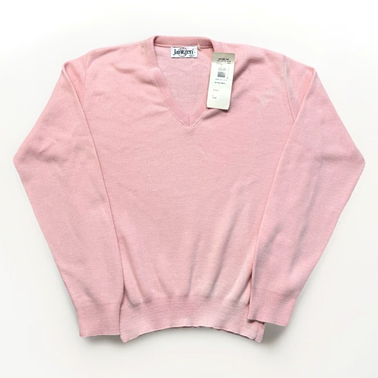 Jantzen VINTAGE Jantzen V Neck Sweater Womens L Pink Orlon Acrylic NWT 70s 80s Size L / US 10 / IT 46 - 2 Thumbnail