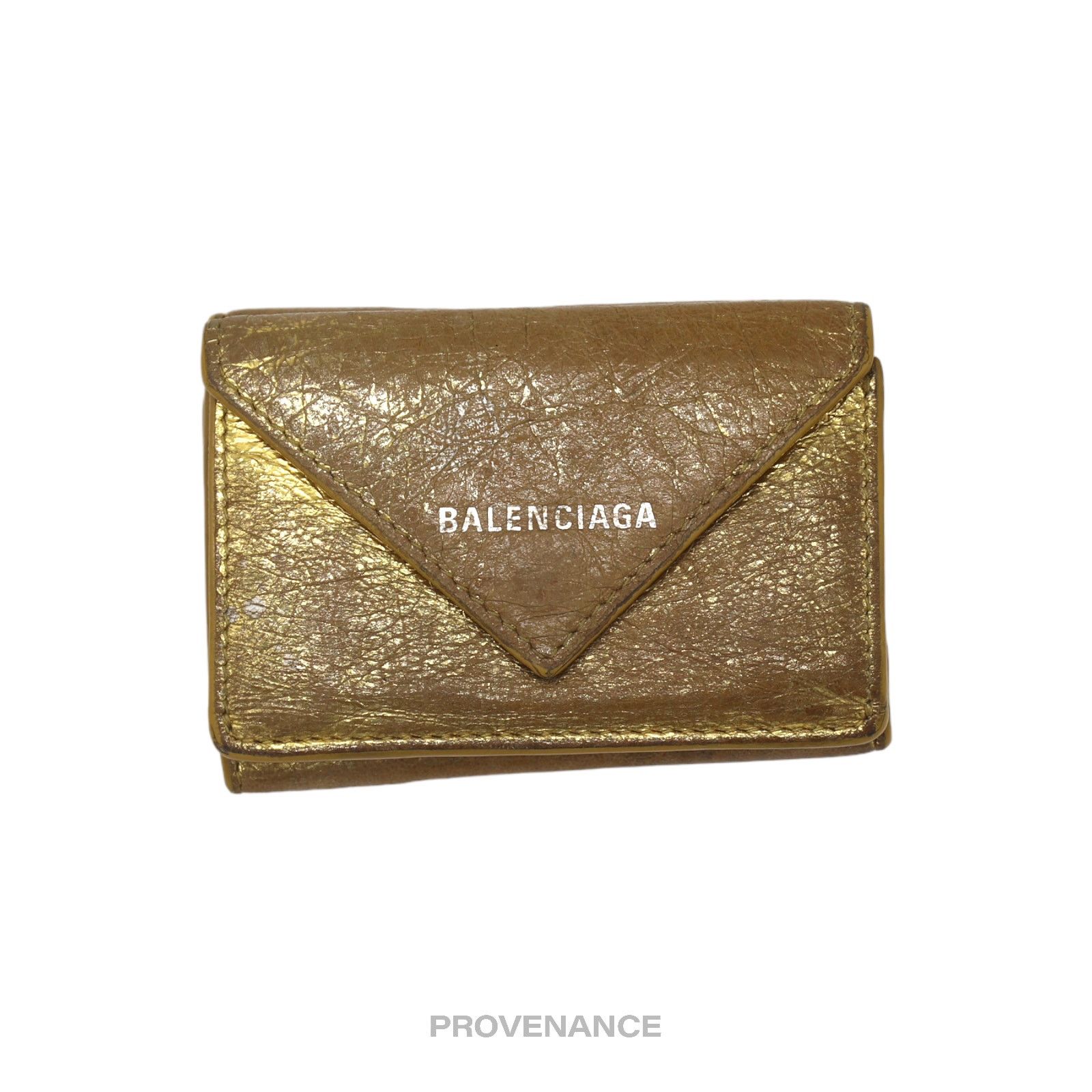 Balenciaga 🔴 Balenciaga Papier Mini Wallet - Metallic Gold Leather Size ONE SIZE - 1 Thumbnail