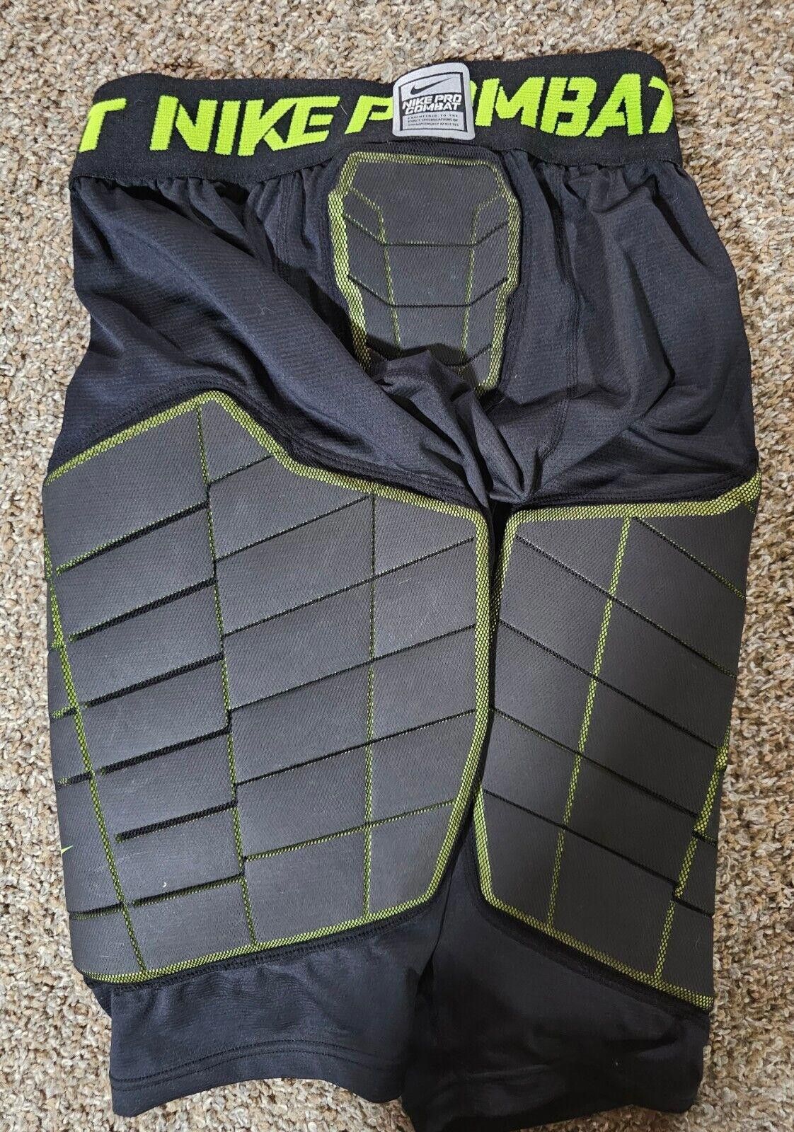 Nike Nike Pro Combat Shorts Mens L Black Green Padded Compression Size US 34 / EU 50 - 1 Thumbnail