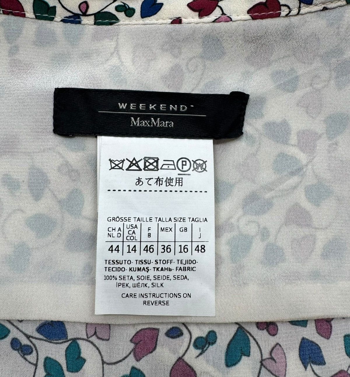 Weekend Max Mara Weekend Max Mara Silk Printed Collared Blouse Button Up Size XL / US 12-14 / IT 48-50 - 8 Thumbnail