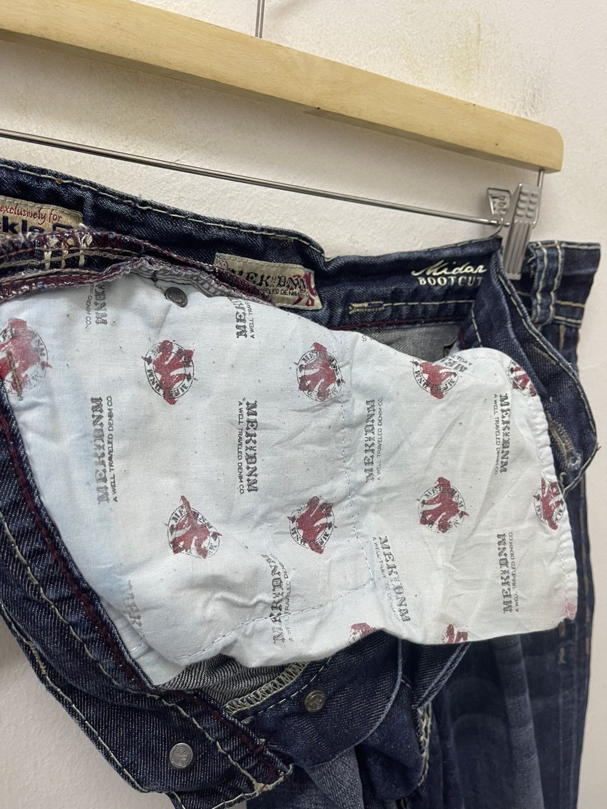 Mek Denim Rare Vintage MEK DENIM Affliction y2k Style Bootcut Flare Size US 31 - 19 Thumbnail