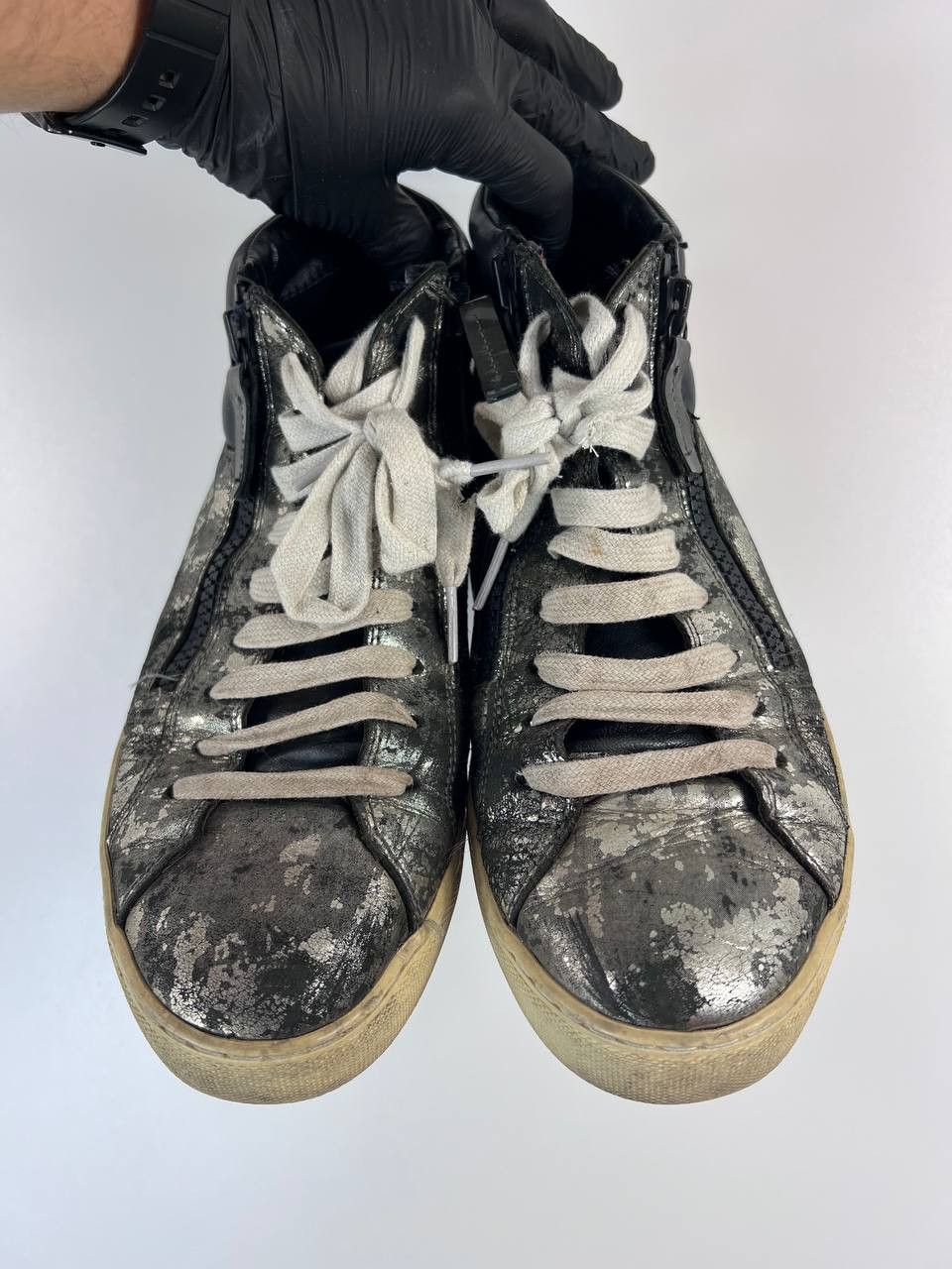 Crime London Crime London High Top Sneakers Leather Zip Womens Size 39 Size US 9 / IT 39 - 2 Thumbnail