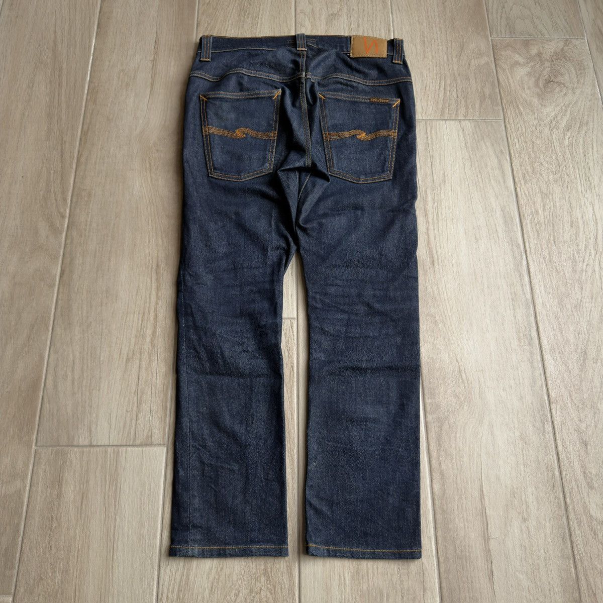 Nudie Jeans Tape Ted Organic 16 Dips Dry Indigo Stretch Denim Jeans Size US 34 / EU 50 - 2 Thumbnail