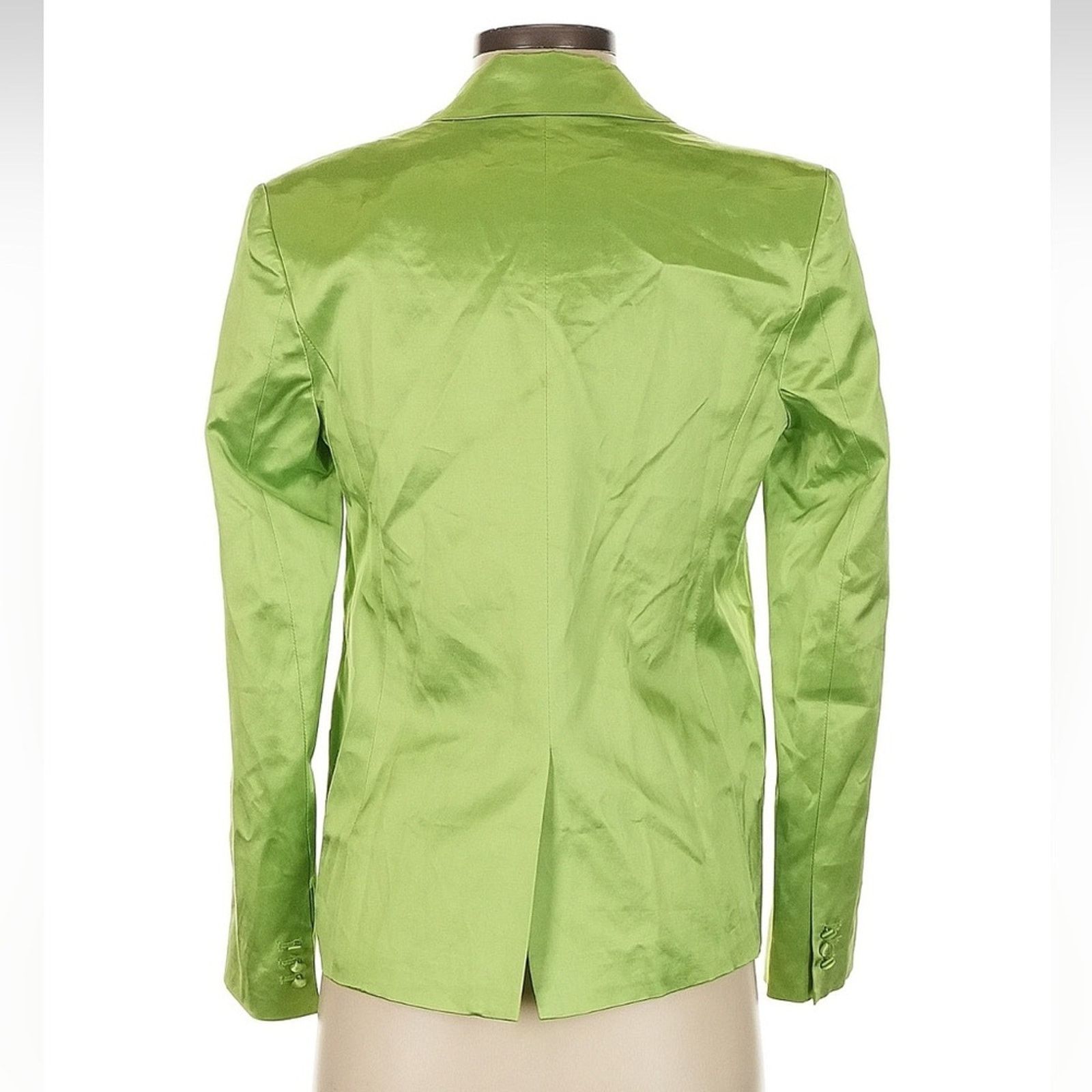 Staud Staud Madden Blazer - Size XS - Moss Green Stretch Satin Size XS / US 0-2 / IT 36-38 - 5 Thumbnail