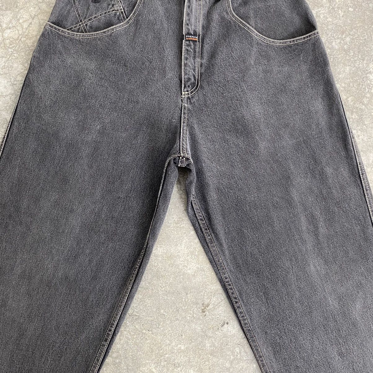 JNCO Vintage Freaky Massivebob Faded Grey Baggy Denim Jeans Size US 29 - 5 Thumbnail