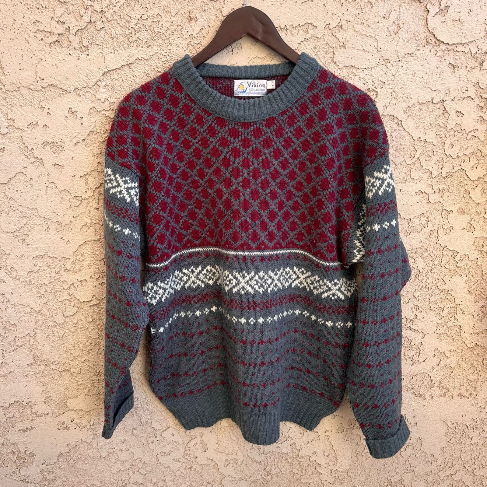 Vintage Vintage Wool Viking Sportswear Grandpa Sweater Size Large Size US L / EU 52-54 / 3 - 1 Thumbnail