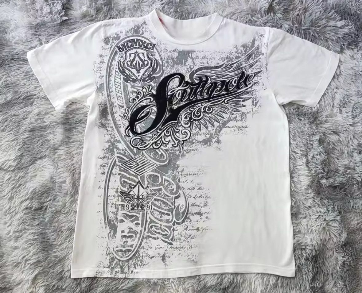 Japanese Brand Retro Vintage Punk Gothic Eagle Team Graffiti T-Shirt Size US M / EU 48-50 / 2 - 1 Thumbnail