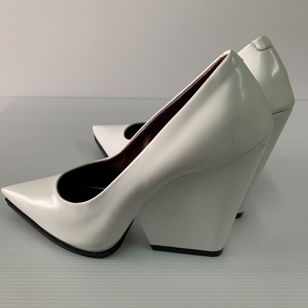 Celine Celine Leather White Wedges Shoes Size US 7 / IT 37 - 4 Thumbnail