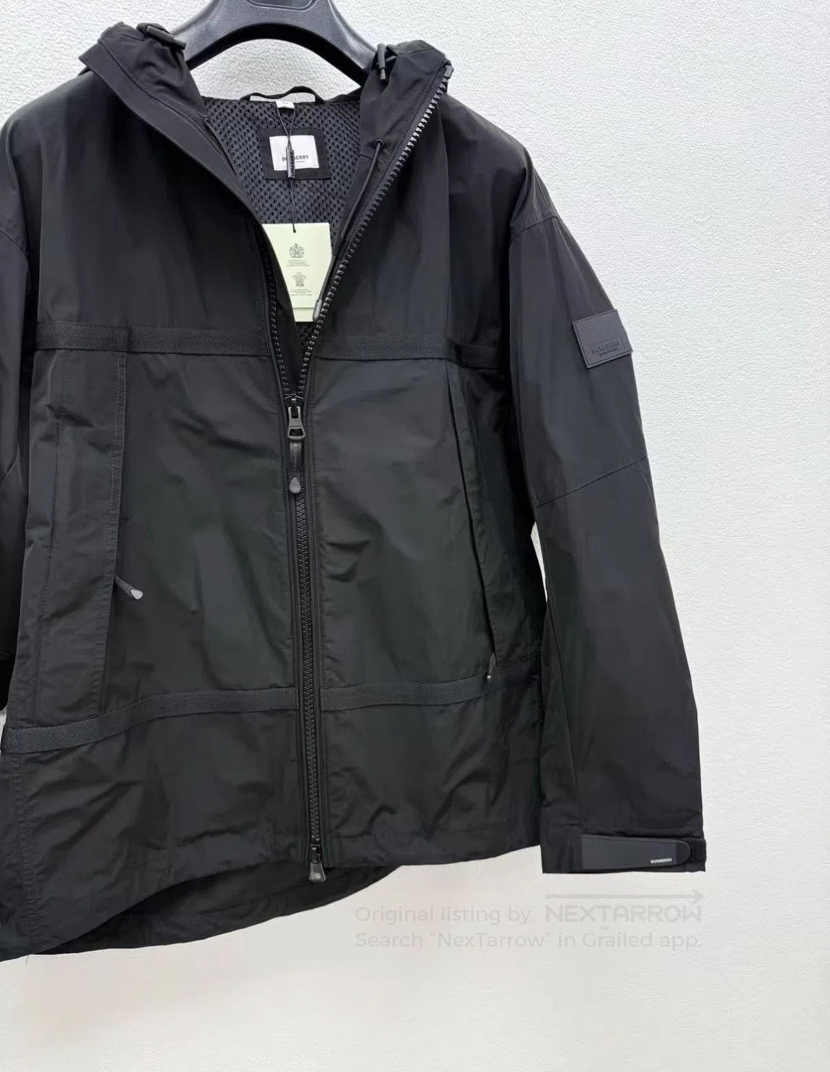 Burberry Black Hooded Light Jacket XL. Size US XL / EU 56 / 4 - 2 Thumbnail