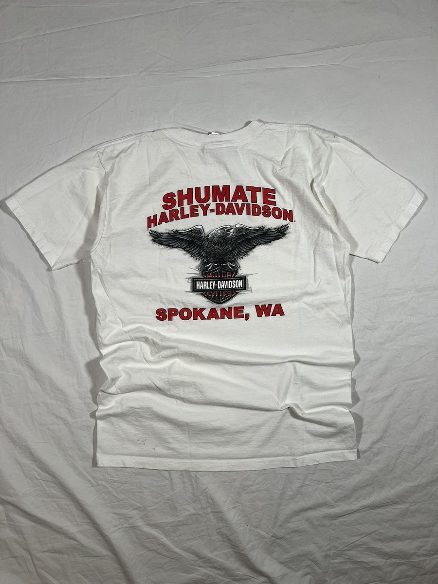 Harley Davidson Vintage Y2K Harley Davidson Made In USA Spell Out Tee Size US M / EU 48-50 / 2 - 5 Thumbnail