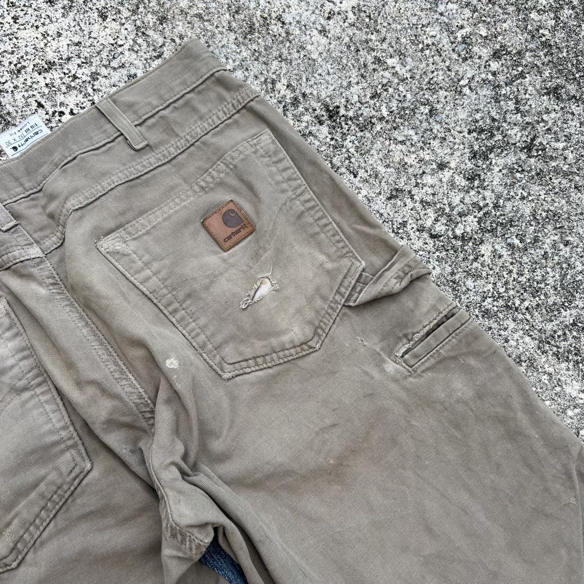 Carhartt “CARHARTT” HEAVY DISTRESS CUSTOM DOUBLE KNEE PANTS Size US 32 / EU 48 - 14 Thumbnail