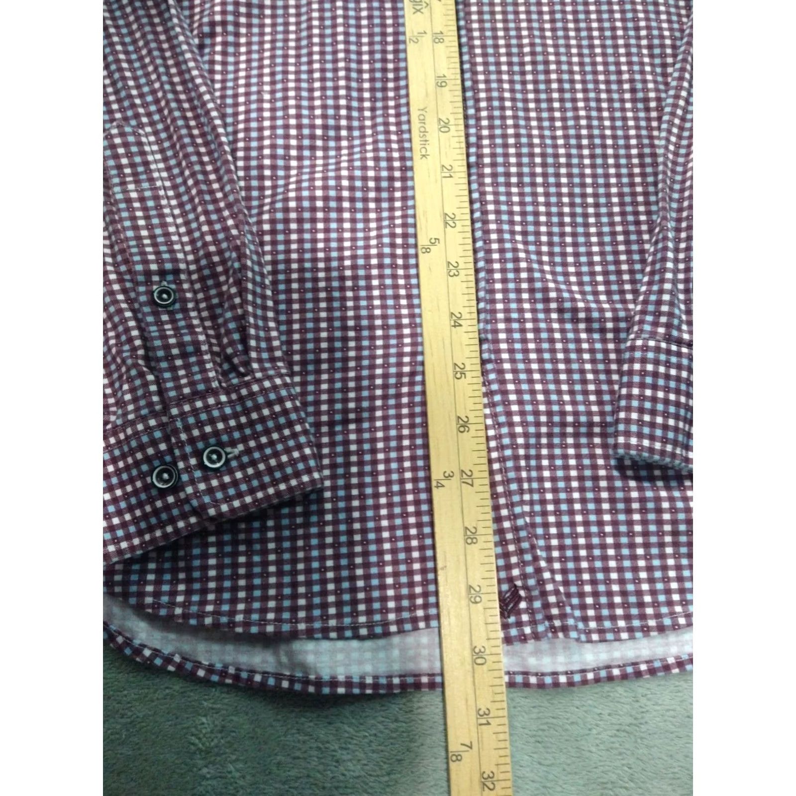 Buttero Butter Cloth Shirt Mens XL Purple Plaid Slim Fit Long Sleeve Button Up Cotton Size US XL / EU 56 / 4 - 4 Thumbnail