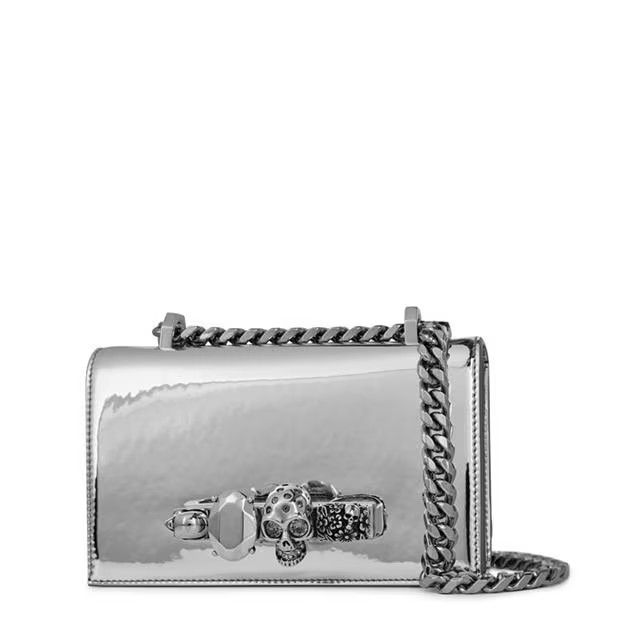Alexander McQueen o1g2r1mq0824 Size: OS / Jewelled Satchel Mini Bag in Silver Size ONE SIZE - 1 Thumbnail